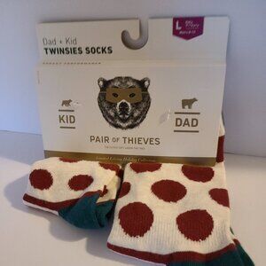 PAIR OF THIEVES LIMITED CHRISTMAS EDITION DOT STRIPPED CASUAL DAD/KID TWIN SOCKS